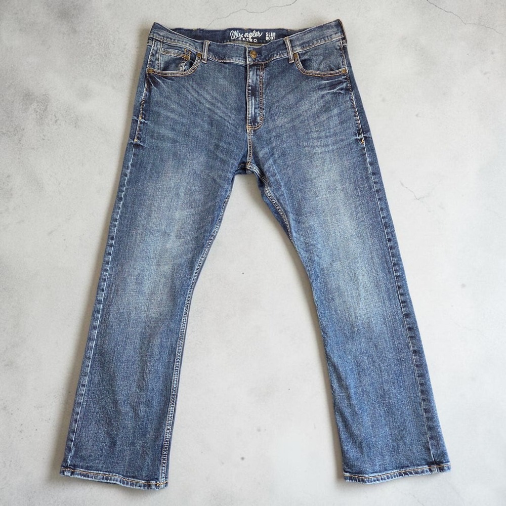 Wrangler Retro Slim Bootcut Jeans Mens 38x31 Medium Wash Denim Pants